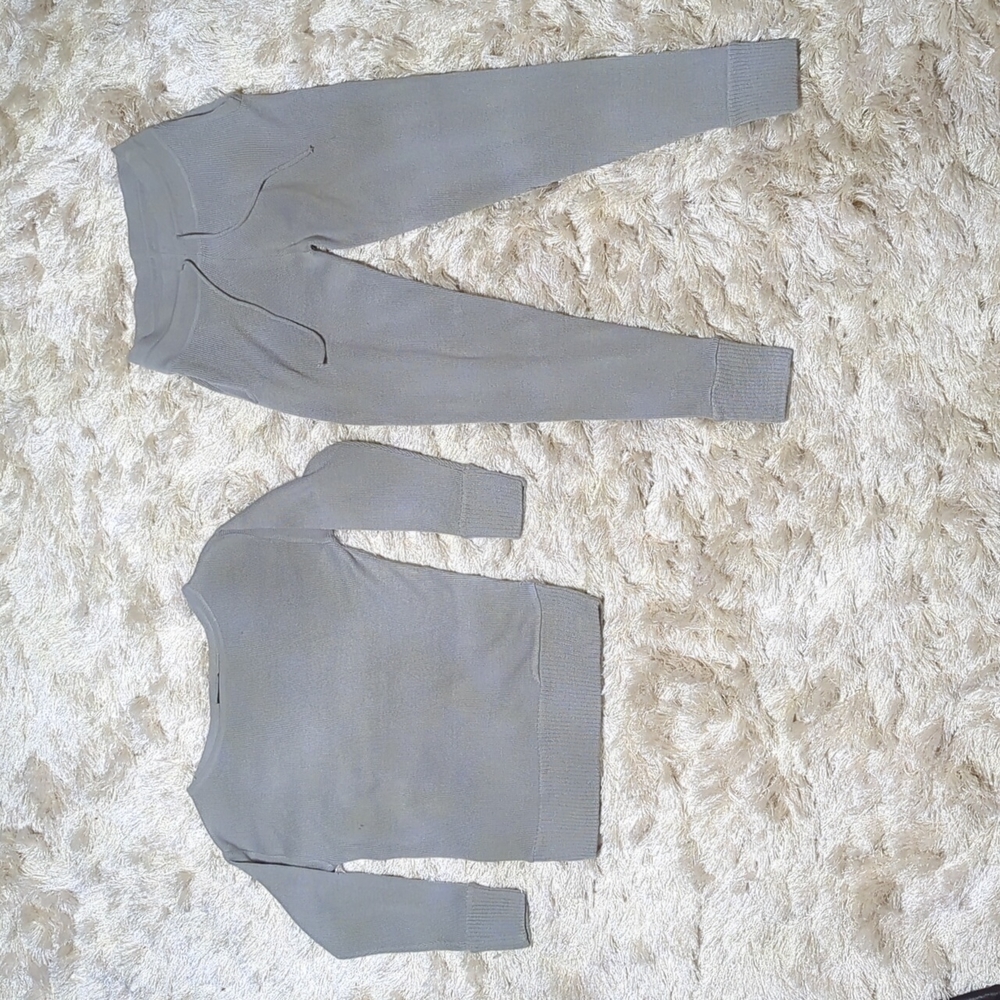 Nasty Gal Weekend Loading Knit Sweater and Joggers Gray Lounge Set 4 - Picture 6 of 14